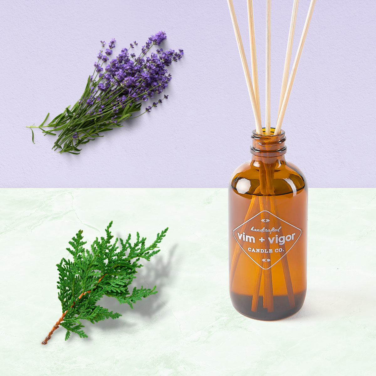Lavender + Cedar Leaf Reed Diffuser – Vim + Vigor Candle Co