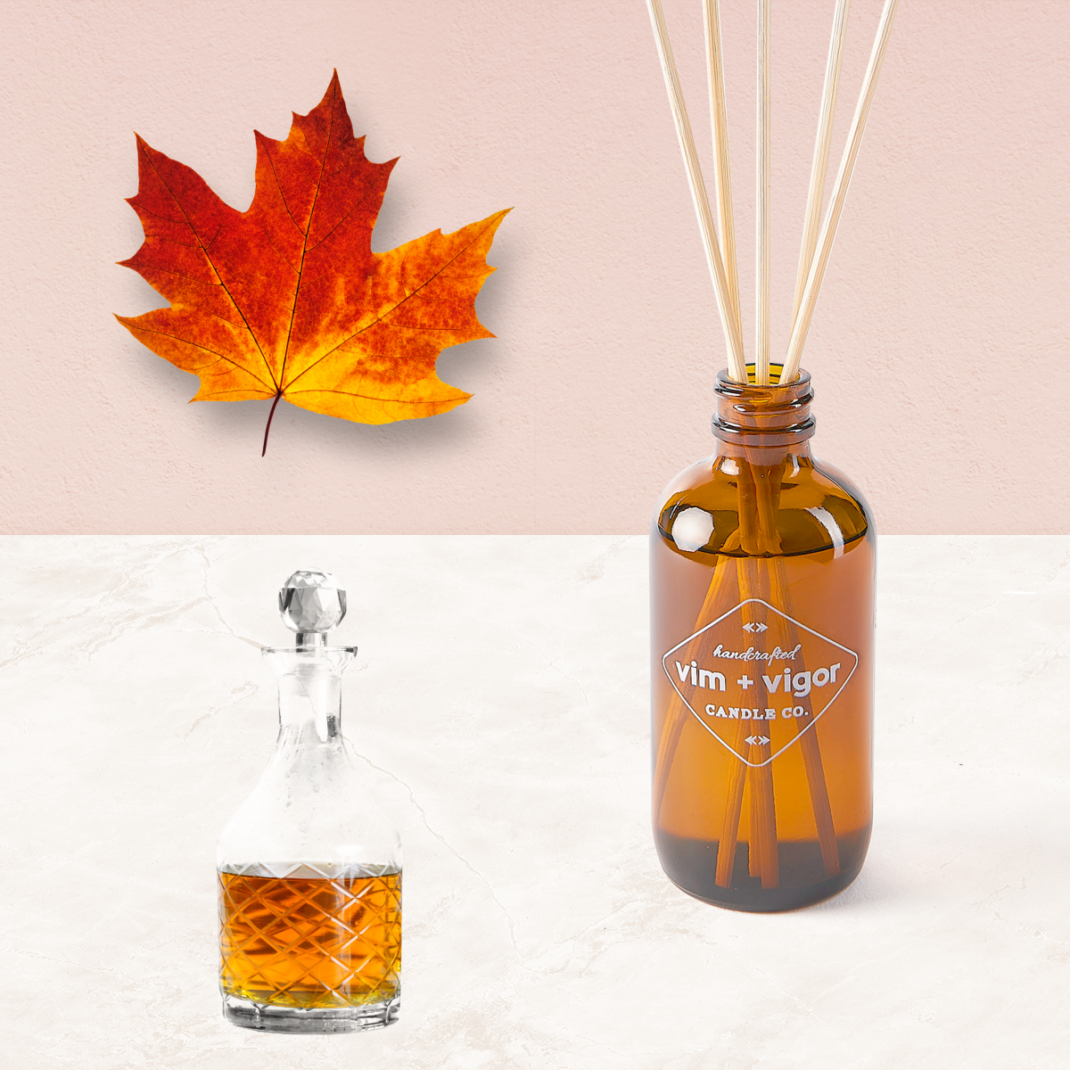 Salted Maple Reed Diffuser Maple + Bourbon Reed Diffuser – Vim + Vigor Candle Co